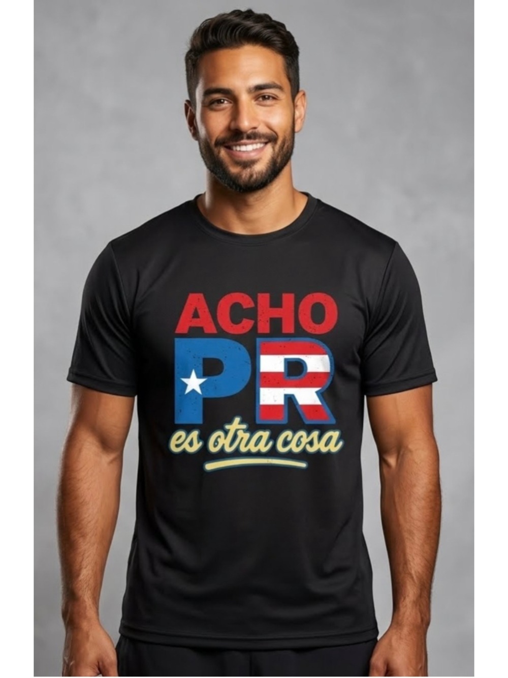 Men's Unbranded Acho PR Es Otra Cosa" Tee Black Red XL